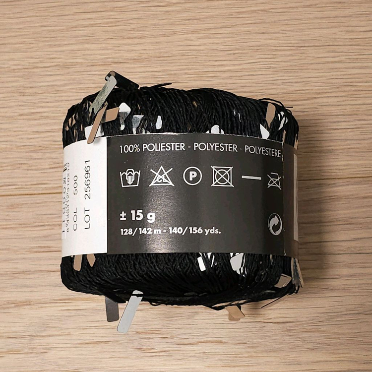 세하선 라나스스탑 램프 비즈얀 크리스탈 뜨개실 털실 여름 반팔 니트 가방 옷 블랙 검정 스팽글 이미지