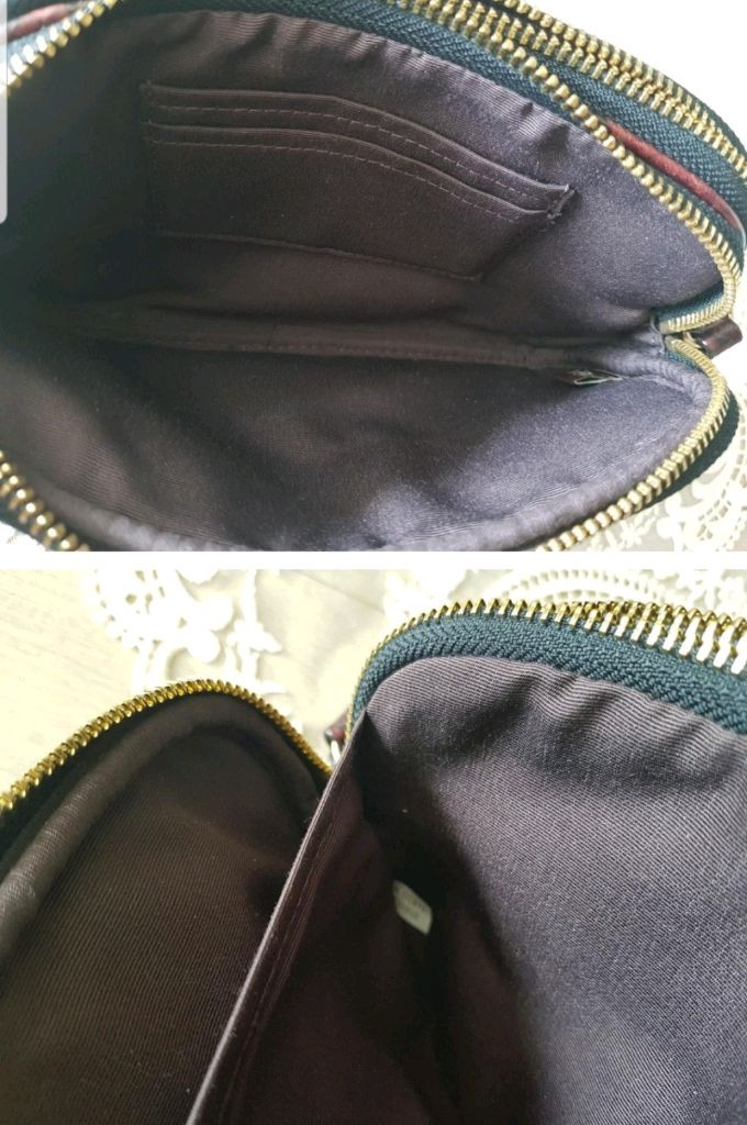 코치 파이톤배색 더블집 크로스백--6