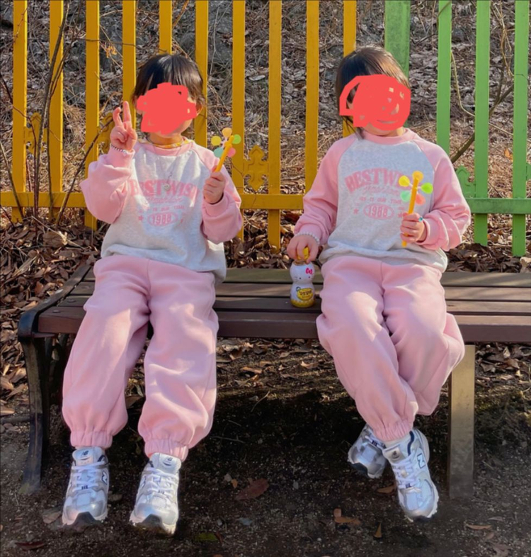 쌍둥이 상하세트 베베쥬 110 5-6세--4