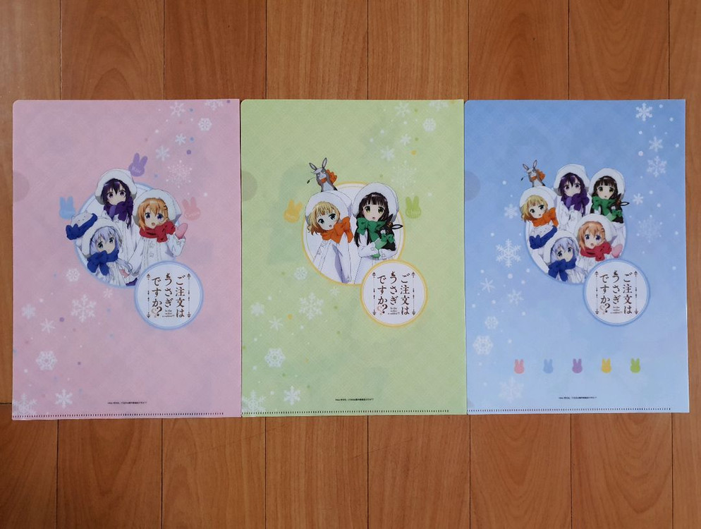 주문은 토끼입니까 로손 콜라보 클리어 파일 3종 이미지