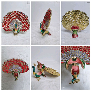 미니 황금황제 공작새 보석함 공작장식