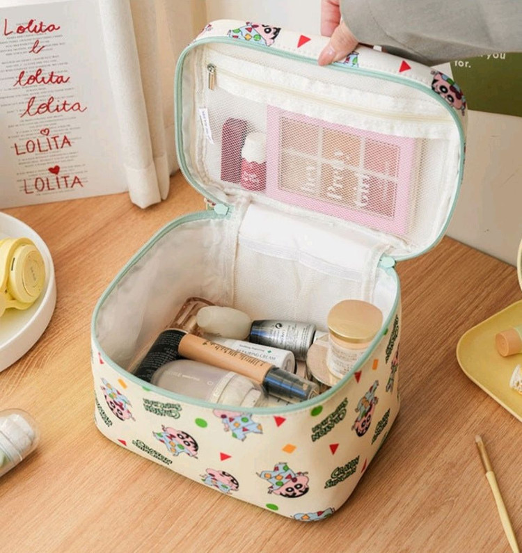 짱구는 못말려 크레용 신짱 여행용 대형 파우치 화장품 파우치--1