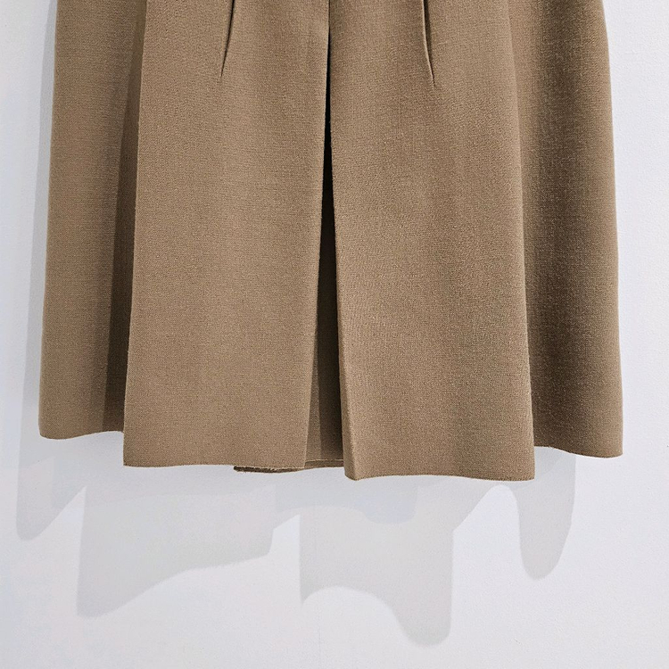 [중고명품셀렉트]프라다 베이지 코튼 미디 스커트--4