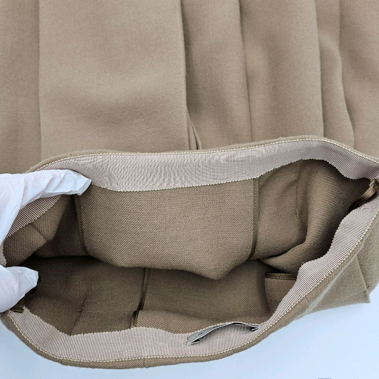 [중고명품셀렉트]프라다 베이지 코튼 미디 스커트--8