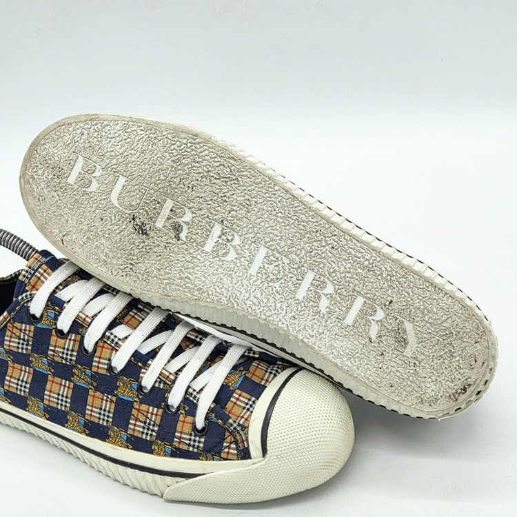버버리 킹리 로우탑 스니커즈 블루/브라운 (42)--2