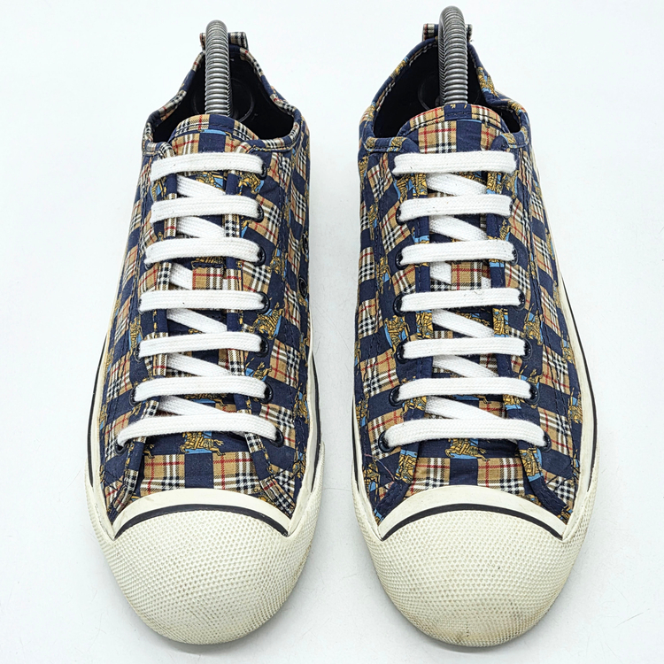 버버리 킹리 로우탑 스니커즈 블루/브라운 (42)--4