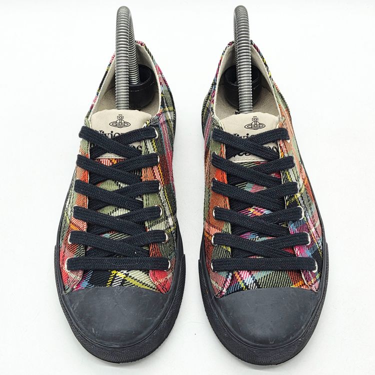 비비안 웨스트우드 우먼스 플림솔 로우탑 스니커즈 멀티 체크 (37)--3