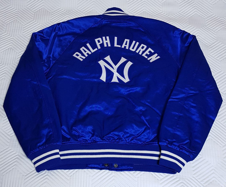 [새상품/M] 폴로 x MLB 뉴욕 양키스 바시티 새틴 자켓 팝니다.--2