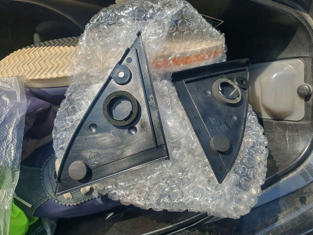 구형 프라이드 백미러 삼각 내장커버 좌우 신품 이미지