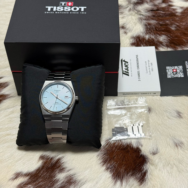 티쏘 prx 40mm 파워매틱 아이스블루 판매합니다.--3