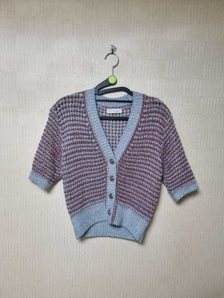 MICHAA 미샤 배색 디테일 니트 가디건--0