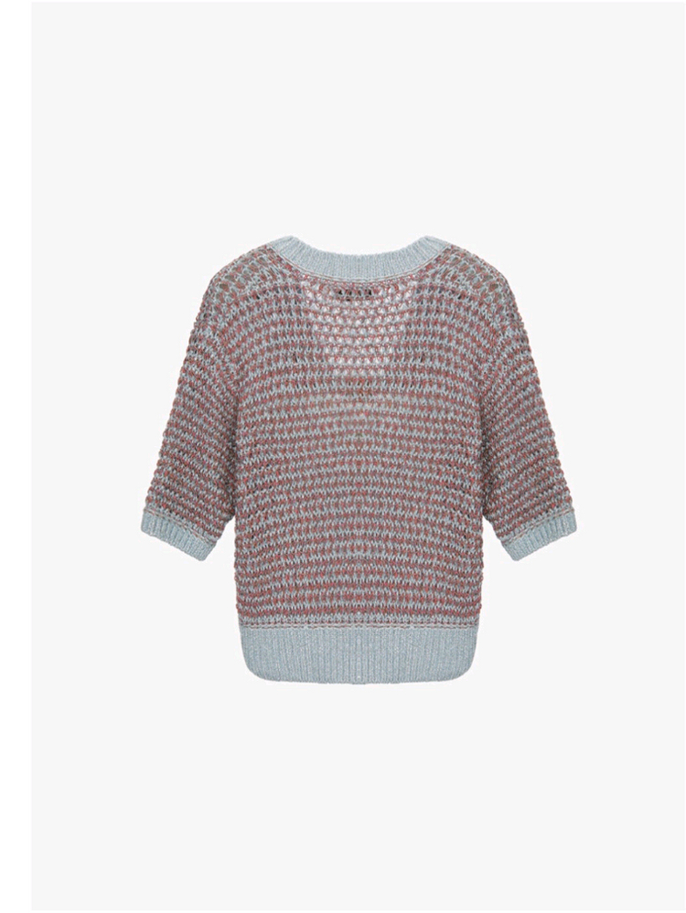 MICHAA 미샤 배색 디테일 니트 가디건--5