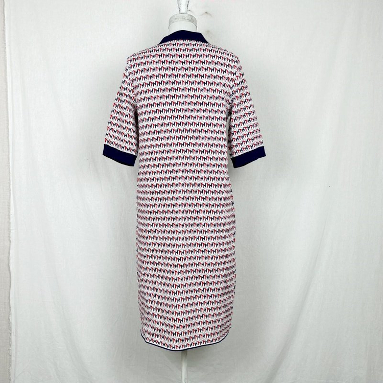 타미힐피거/상태굿 반팔 니트 원피스 패턴 S 55/라덴--5