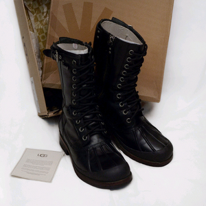 어그 (UGG) 리스 블랙 레더 라이더 방한부츠 (260-265)