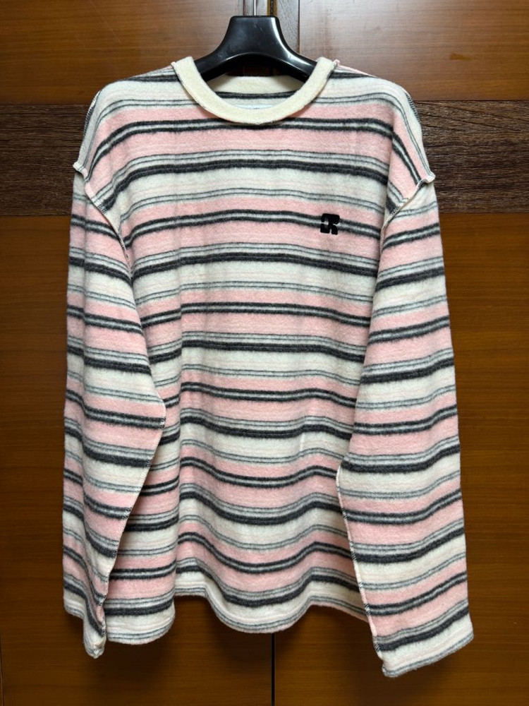 더센토르 엠블럼 스트라이프 롱 슬리브 핑크--4