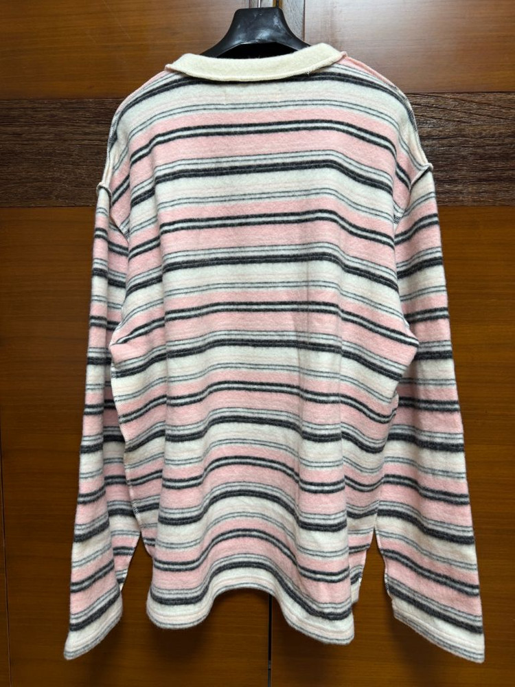 더센토르 엠블럼 스트라이프 롱 슬리브 핑크--7