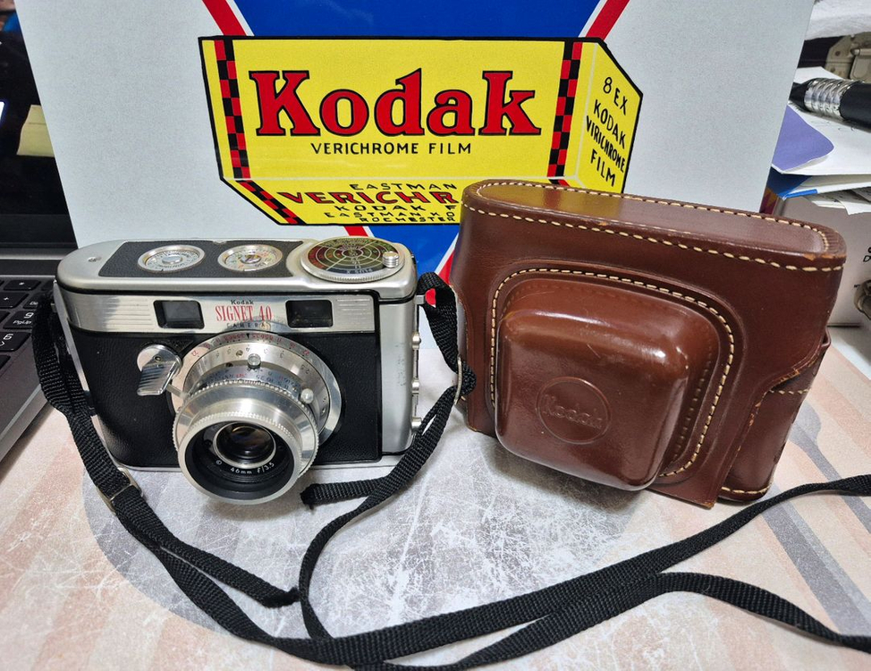 빈티지 Kodak Signet 40 카메라와 가죽케이스 A급--0