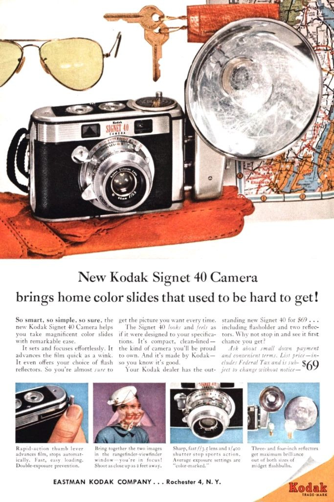 빈티지 Kodak Signet 40 카메라와 가죽케이스 A급--8