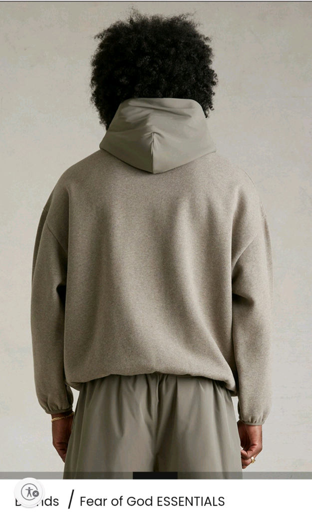 피오갓 에센셜 나일론 플리스 후드티 새상품 (M, 헤더그레이/더스트)--5