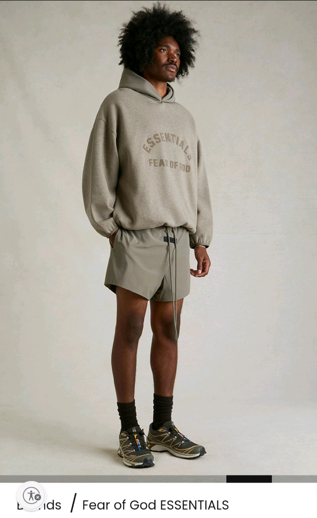 피오갓 에센셜 나일론 플리스 후드티 새상품 (M, 헤더그레이/더스트)--7