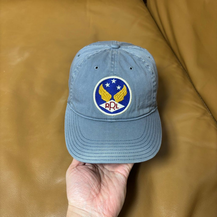 RRL 더블알엘 랄프로렌 폴로 윙로고 6패널 볼캡 모자 미드나잇 블루--1