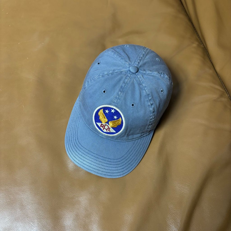 RRL 더블알엘 랄프로렌 폴로 윙로고 6패널 볼캡 모자 미드나잇 블루--4