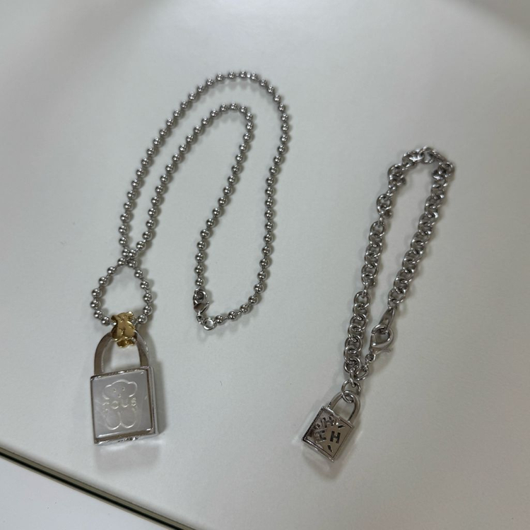 TOUS 토스 자물쇠 목걸이 + 팔찌 set--1