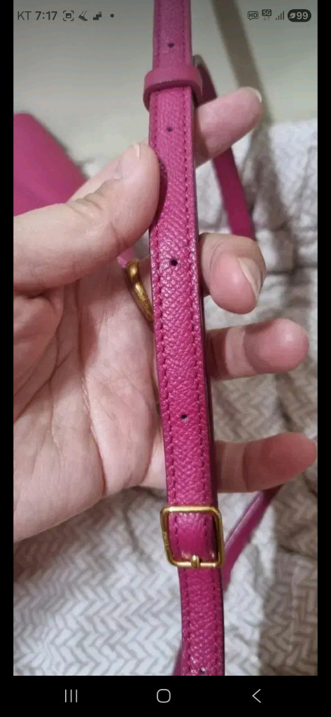 셀린느 미니 벨트백 핑크--5