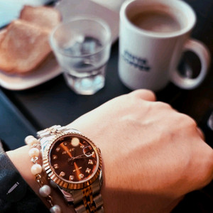 [정품]Geiger 콤비 다이아 여성 시계