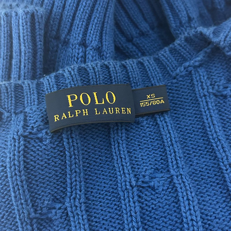 폴로 랄프로렌 신형 브이넥 꽈배기 니트 코발트 블루 XS 이미지