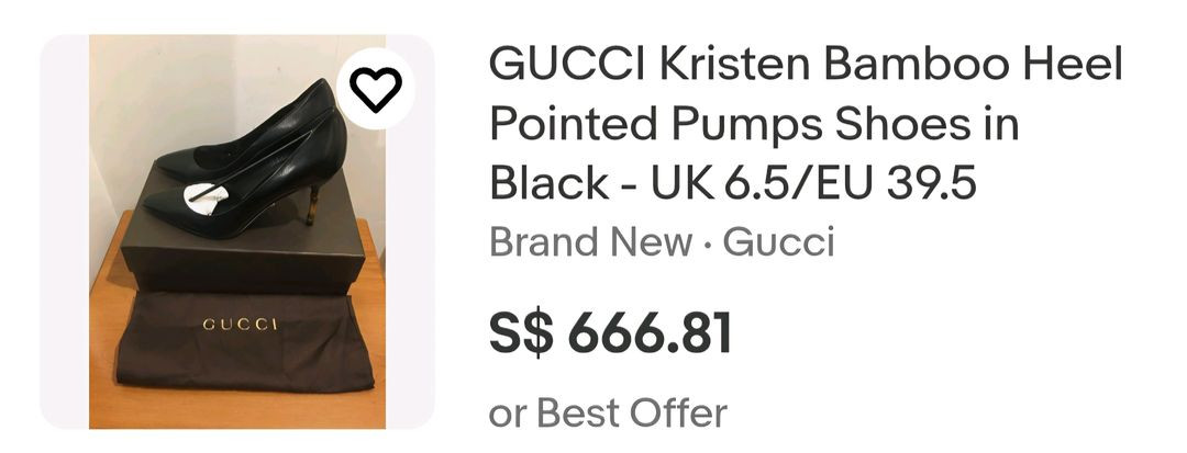 [정품] GUCCI Black Patent Stiletto 38--8