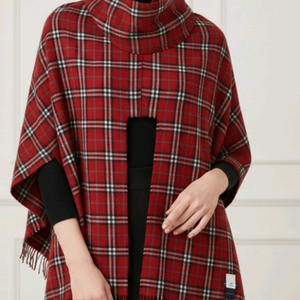 버버리 레드스트라이프 케이프 메리노울 캐시미어 이미지
