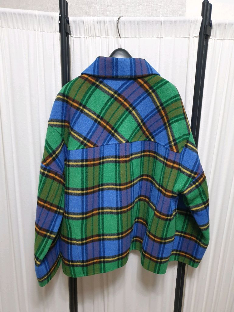 베네통 셔츠형 체크 울 자켓/66--3