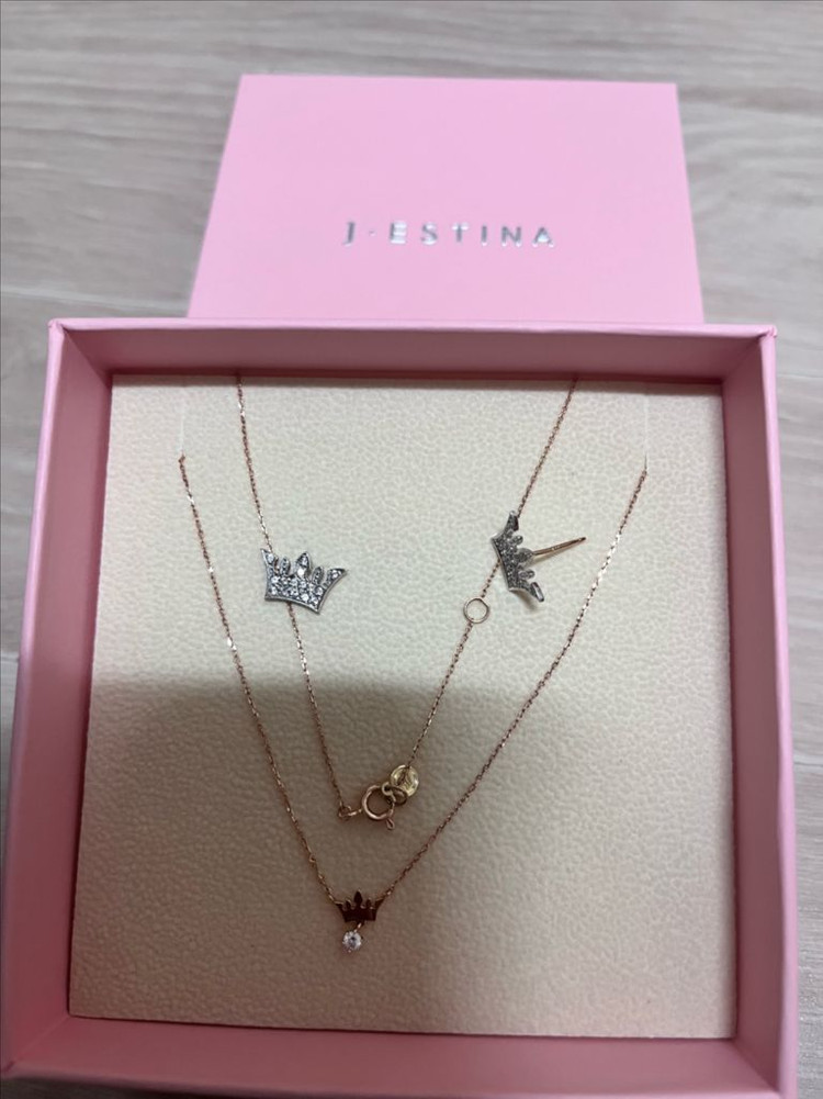 14k제이에스티나 목걸이+14k귀걸이(2.7g 금값)--1