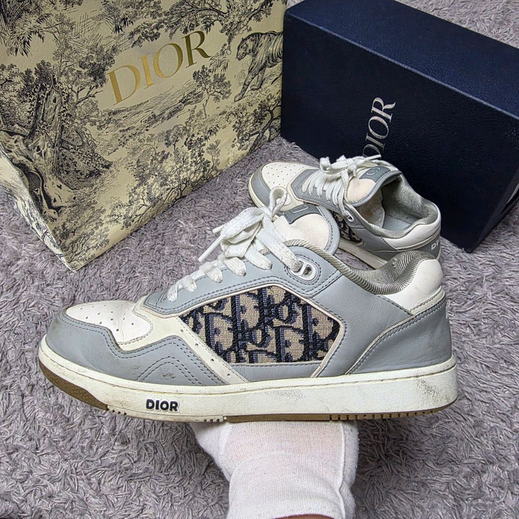 [클로젯][40.5][풀구성]디올 오블리크 B27 스니커즈 그레이--1