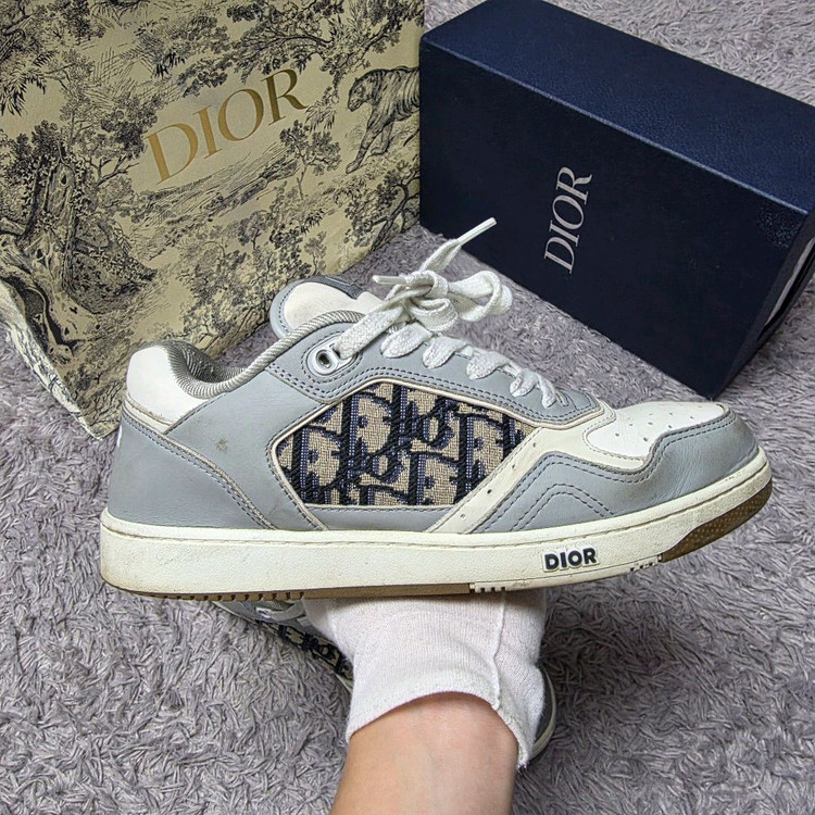 [클로젯][40.5][풀구성]디올 오블리크 B27 스니커즈 그레이--4