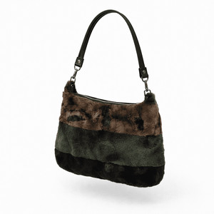 밍크 리얼퍼 숄더백(포레스트 그린 믹스)