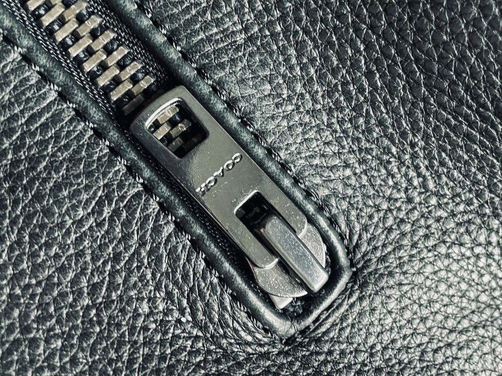 코치 블랙 그레인레더 카우하이드 가죽 자켓--5