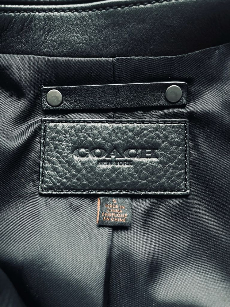 코치 블랙 그레인레더 카우하이드 가죽 자켓--6