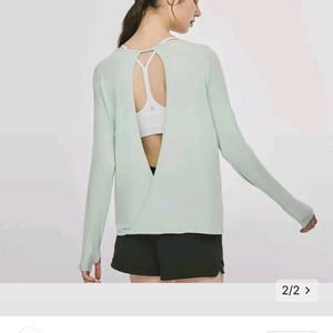 뮬라웨어 뒤트임 긴팔 상의 여성용 요가 상의 롱 슬리브 운동복