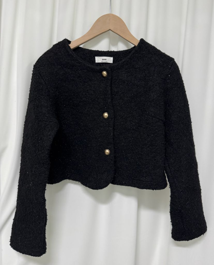 블랙 트위드 크롭 자켓 이미지