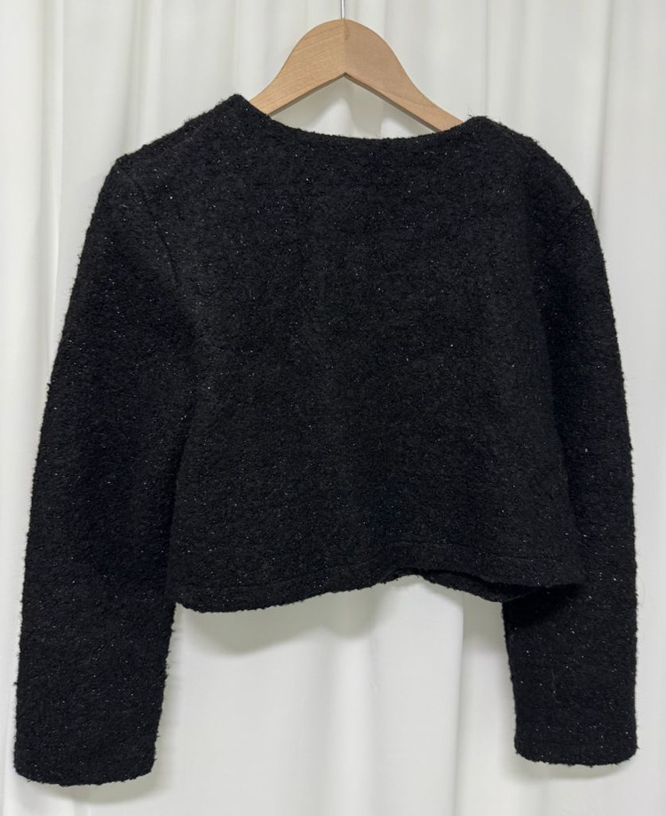 블랙 트위드 크롭 자켓 이미지