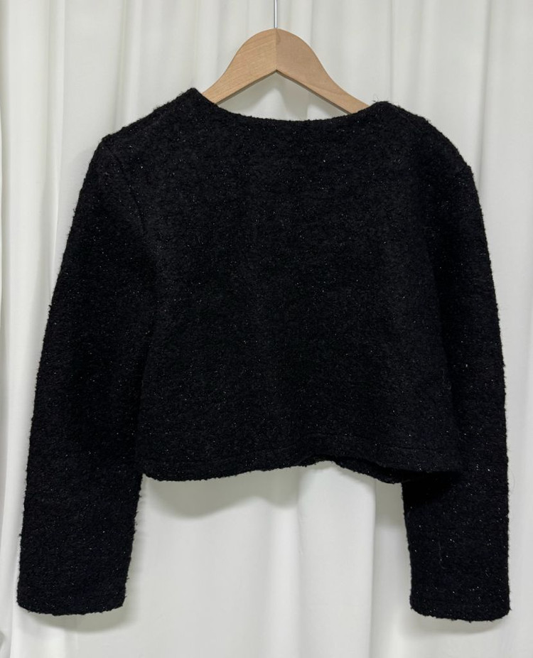 블랙 트위드 크롭 자켓 이미지