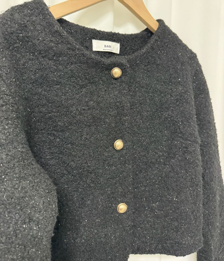 블랙 트위드 크롭 자켓 이미지