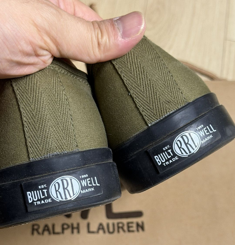 [RRL] 캔버스 스니커즈 올리브 US10 사이즈--3