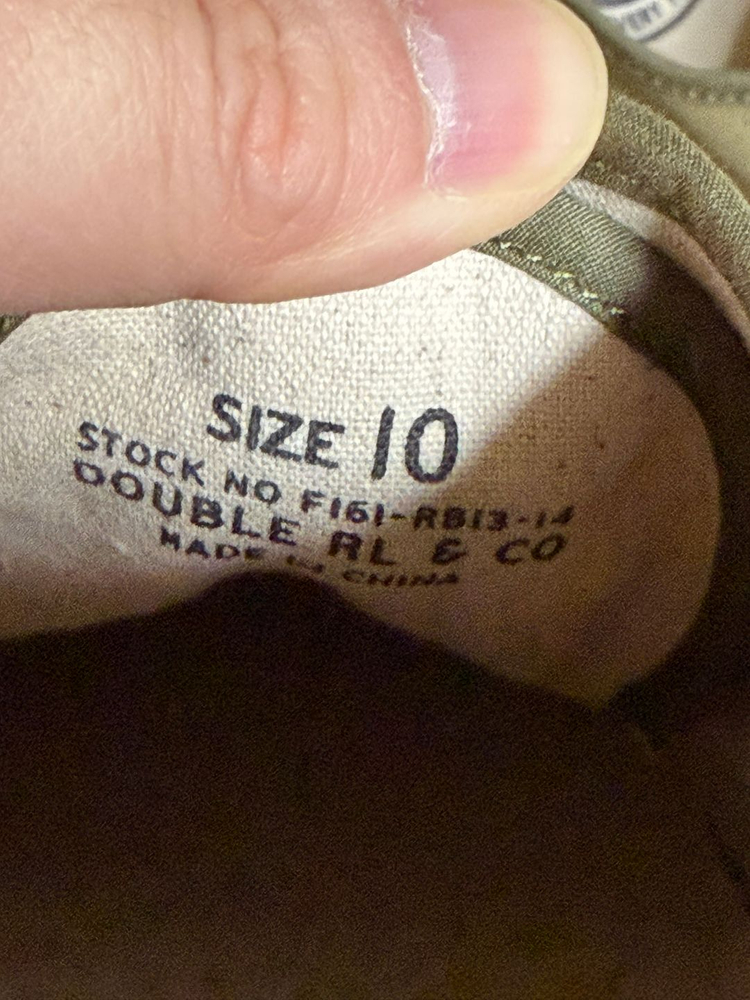 [RRL] 캔버스 스니커즈 올리브 US10 사이즈--2