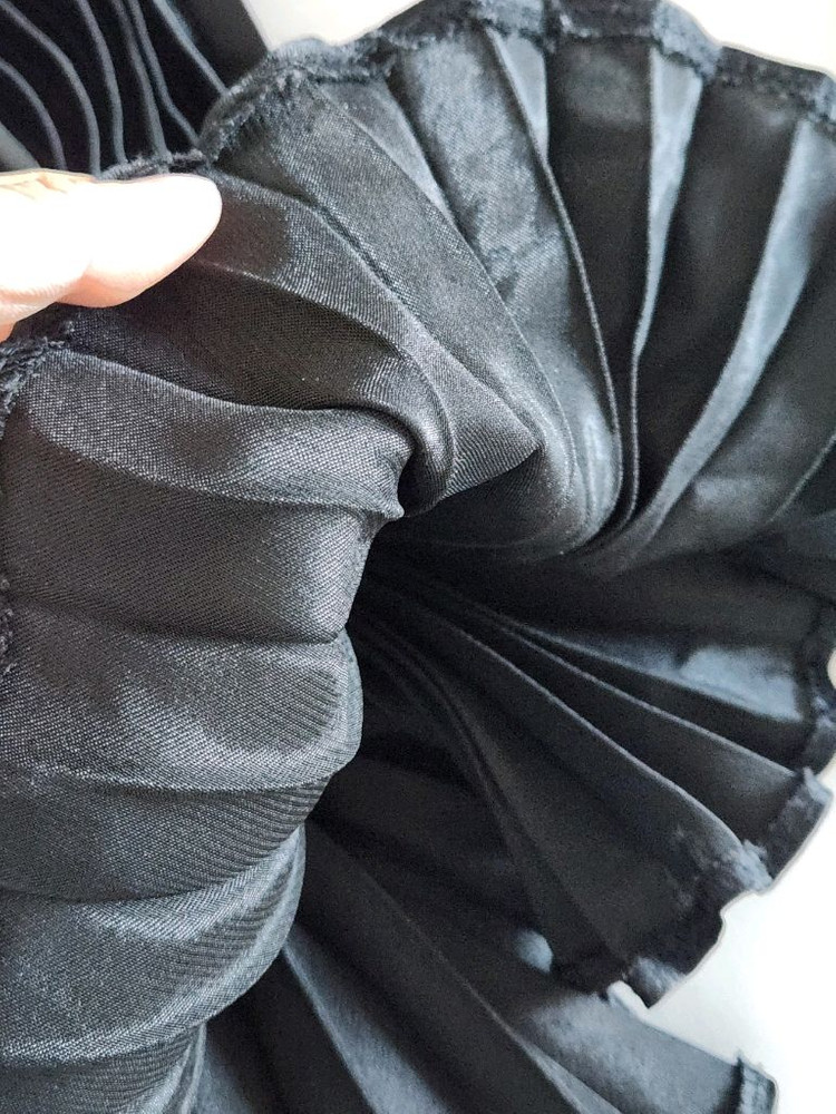 샤이니 메탈 플리츠 스커트 주름 롱치마--9