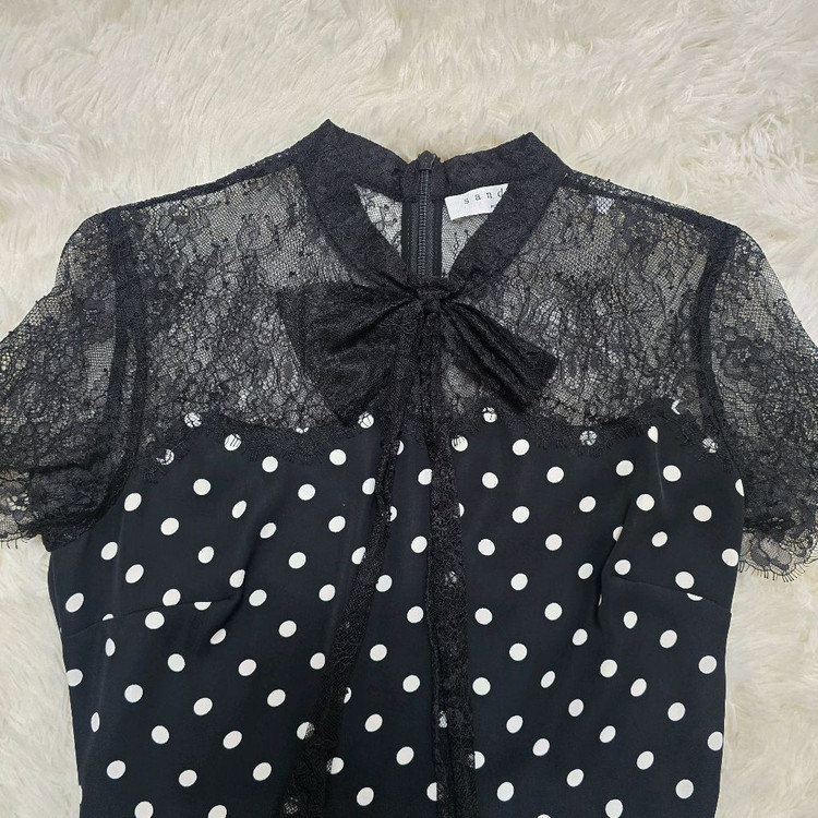 산드로 블랙 도트 원피스2사이즈--3