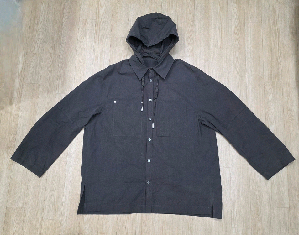 우영미 후드 오버셔츠 자켓 48 (후드탈부착가능) 가단 67 총장 82--10