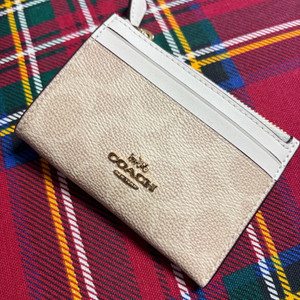 코치 카드지갑 베이지/화이트 CW870